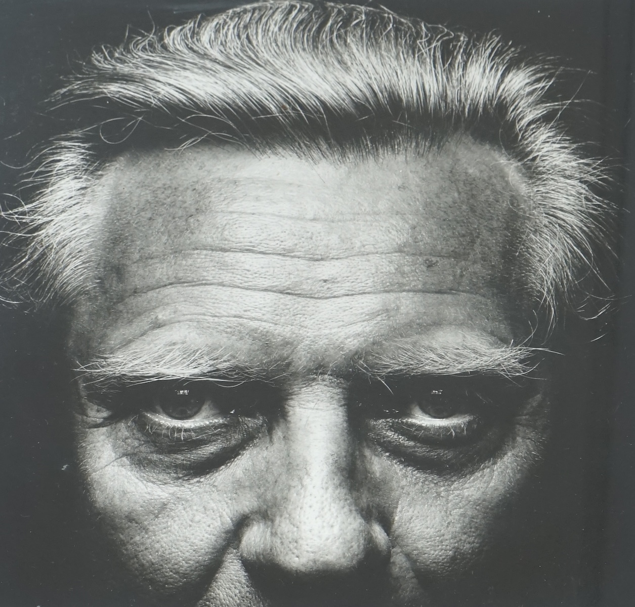 Nigel Parry (American, b.1961), black and white press photograph (used on The Guardian front cover), Portrait of Michael Heseltine, signed and dated '91, 31 x 29cm. Condition - good